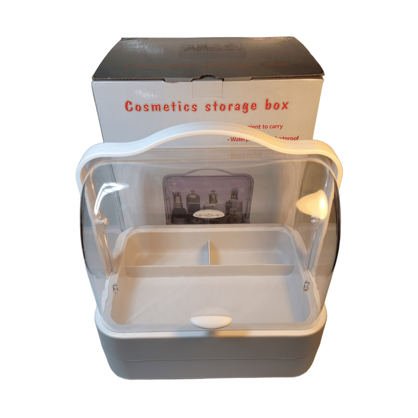 Organizador de Maquillaje 2 Niveles con Tapa Transparente
