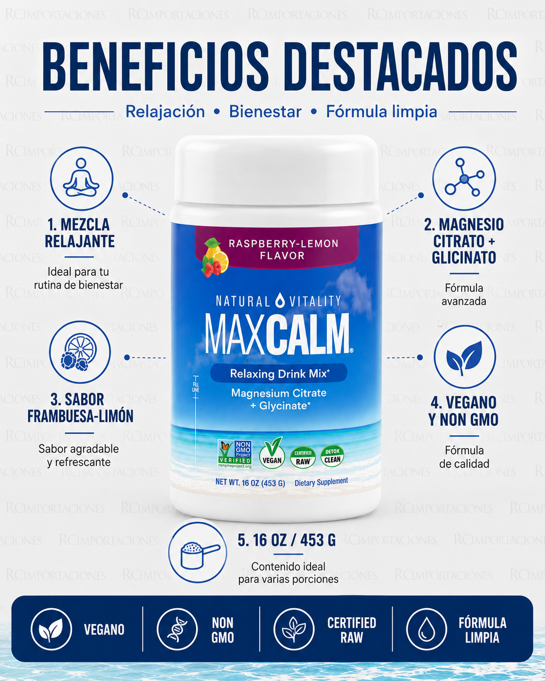 MaxCalm Magnesio | Calma, Relajación y Descanso Profundo x 60 Cápsulas
