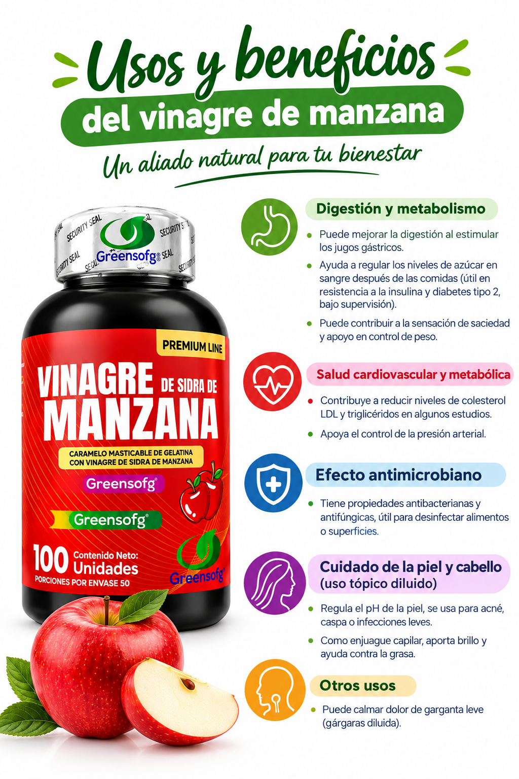 Vinagre de Manzana en Softgels x 100
