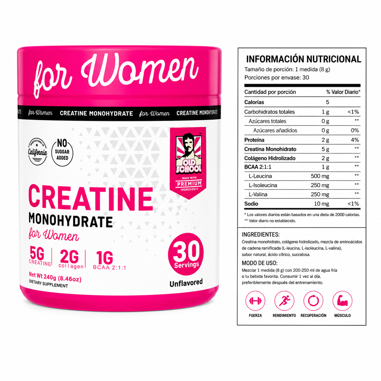 Creatina For Women | Tono, Energía y Rendimiento Femenino