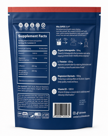 Nello Super Calm – Bebida en Polvo Sabor Raspberry Lemonade