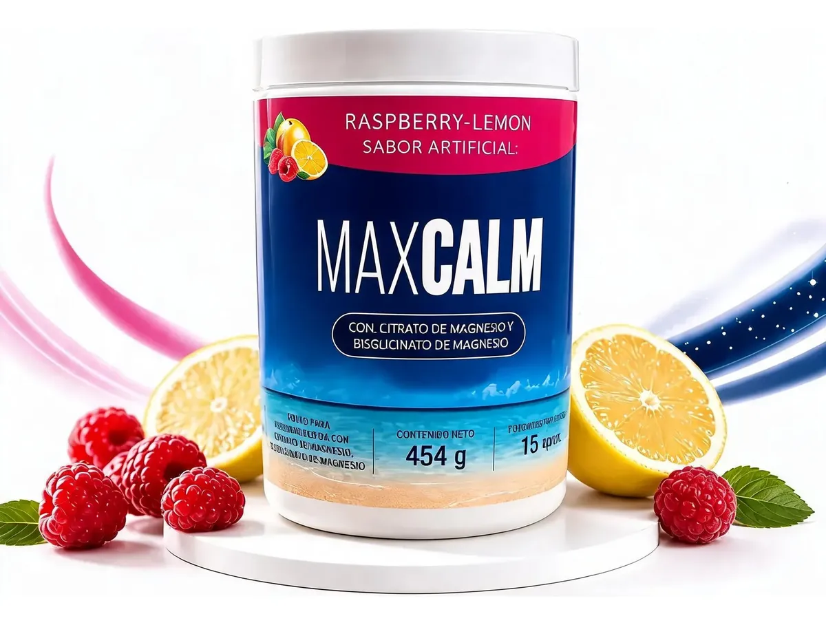 MAXCALM Magnesio en Polvo Frambuesa-Limón 454 g