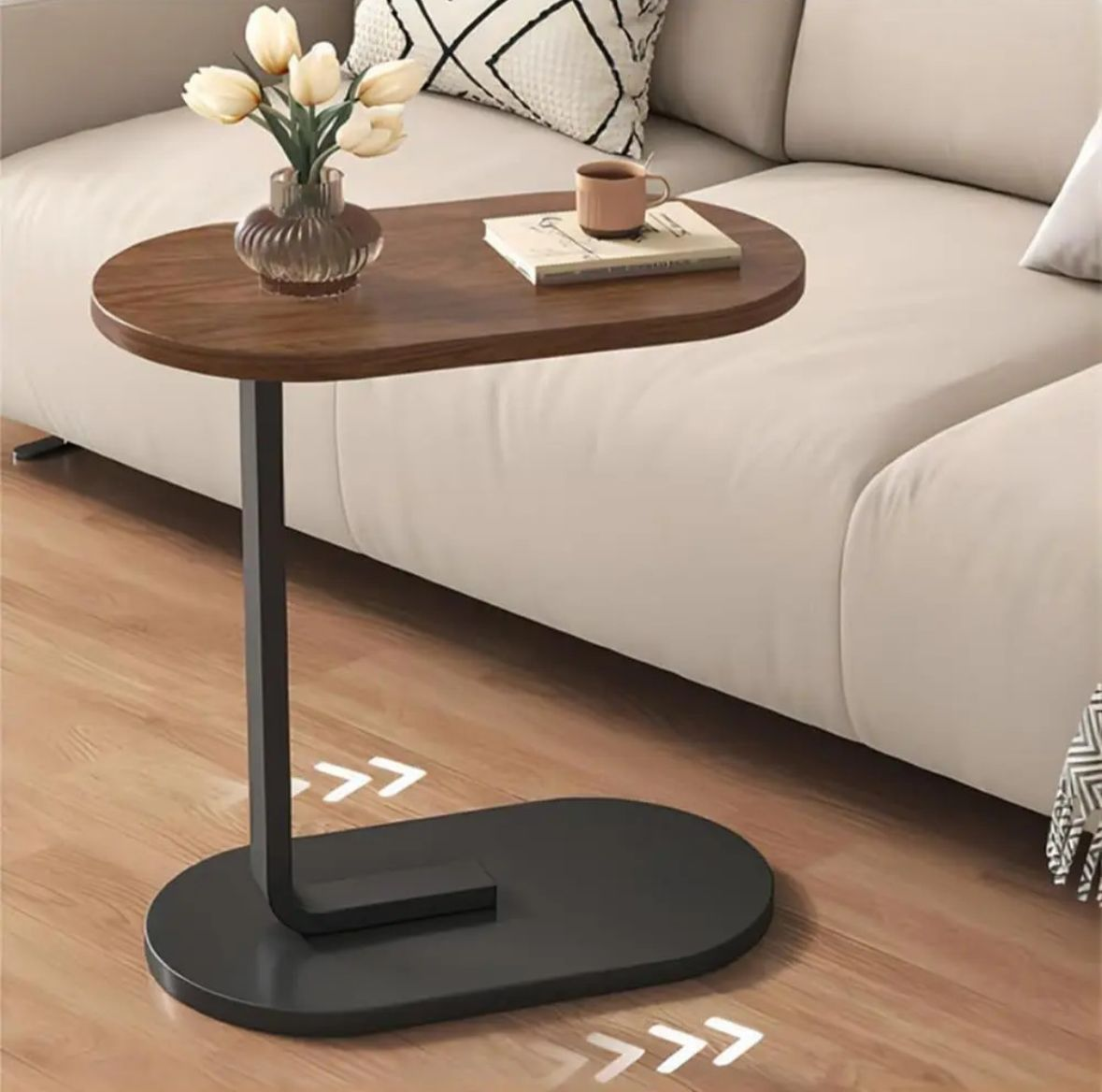 Mesa Auxiliar en Forma de C para Sofá