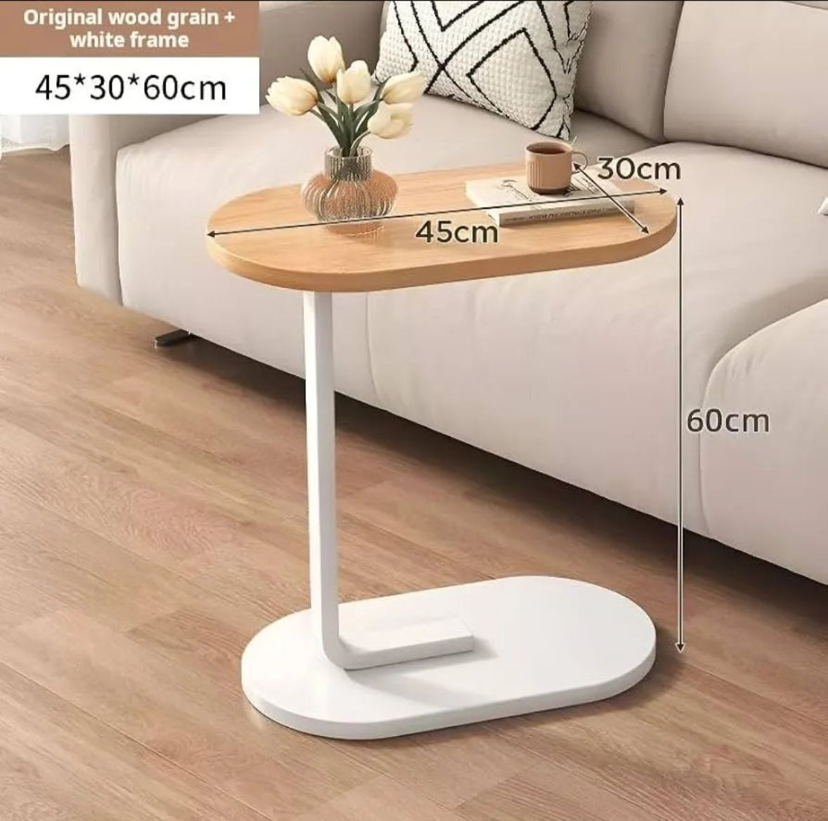 Mesa Auxiliar en Forma de C para Sofá